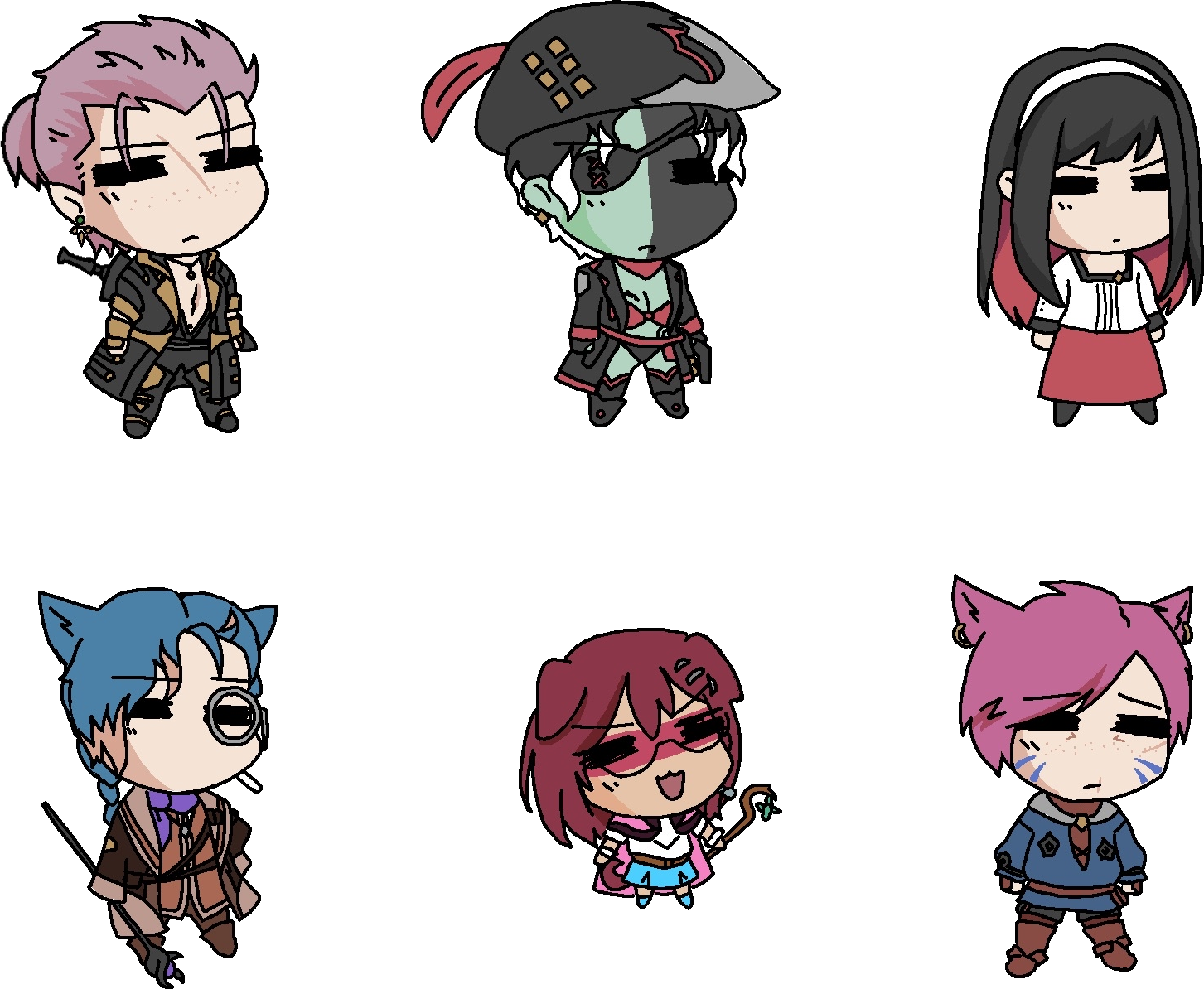 Skala's FC as TYPE-MOON chibis by @chimielynx (2025)